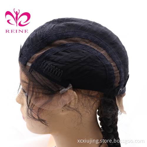 Reine Free Shipping Long Box Braided Lace Wigs Synthetic Hair Lace Front Wigs Heat Resistant Braided Wigs For Black Women